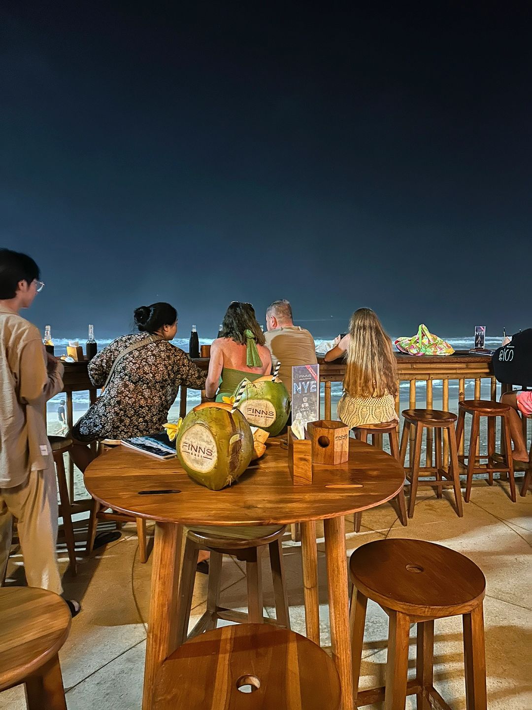 Bali-Finns Bar, the world's largest beach club, ?taste pinna colada and sex on the beach wine