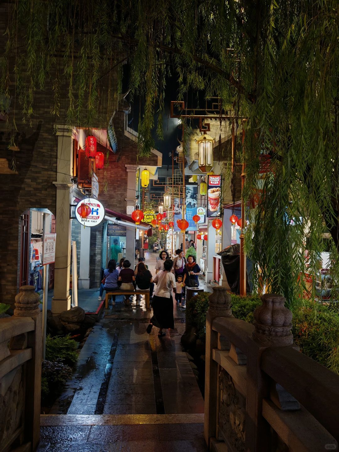 Jakarta-PIK, Chinatown in Jakarta, Indonesia, the coastal pedestrian street very beautifully decorated