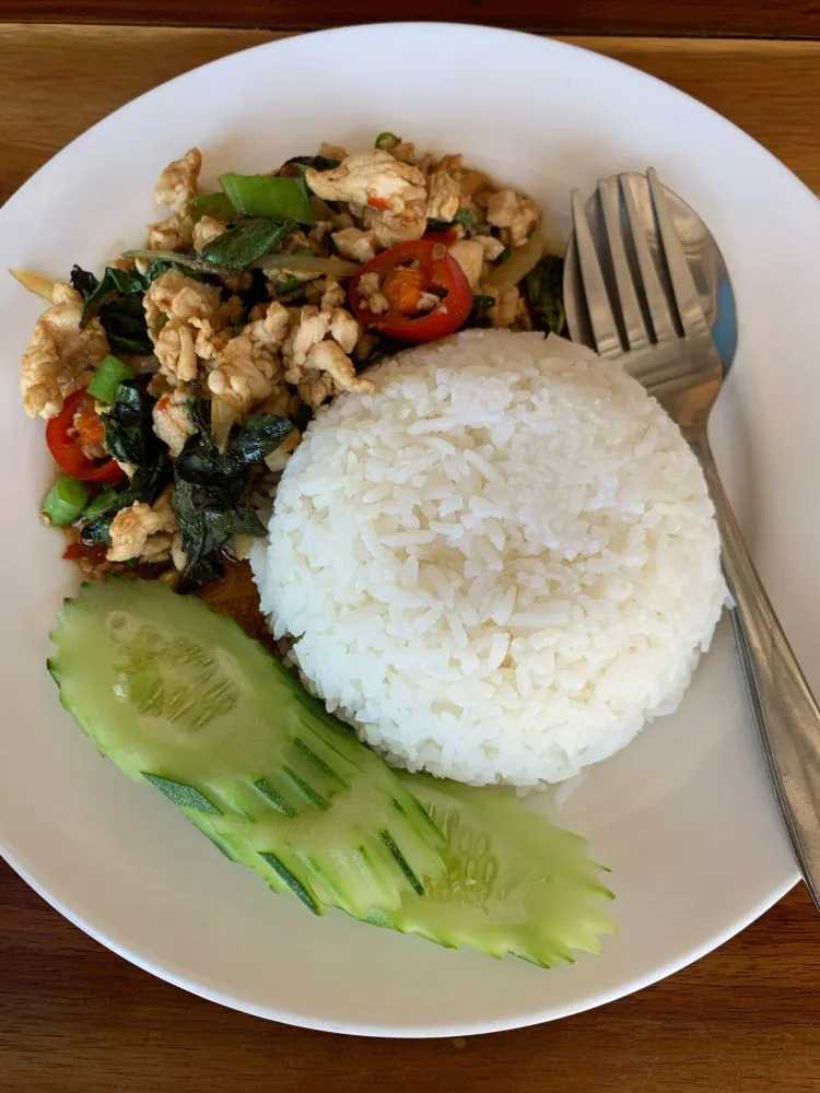 Krabi-Krabi Three Sisters Restaurant. Enjoy coconut chicken soup, fried fish and papaya salad