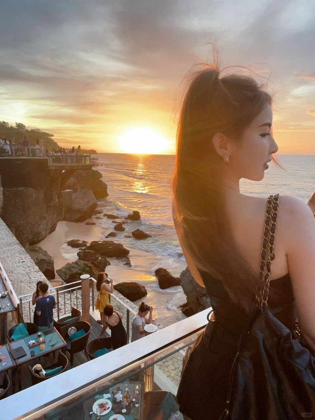 Bali-Rock Bar Cliff Sunset Restaurant in Bali, Indonesia, stay Ayana Hotel, with free shuttle bus