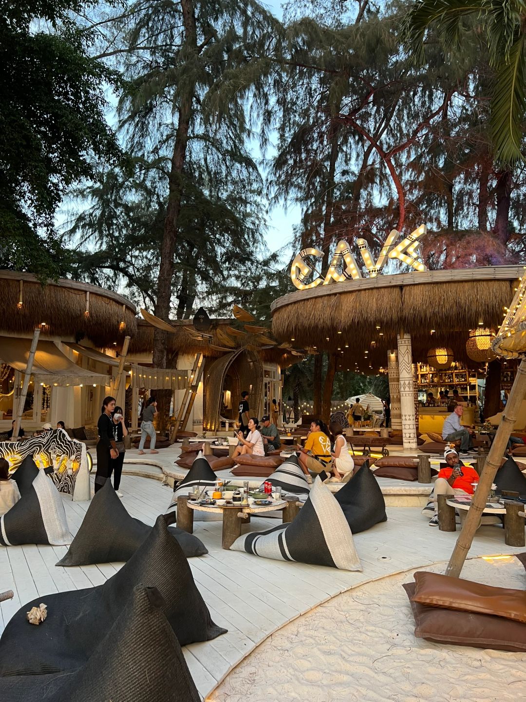 Pattaya-Cave Beach Club, the most beautiful sunset restaurant in Jomtien Beach, Pattaya, Thailand