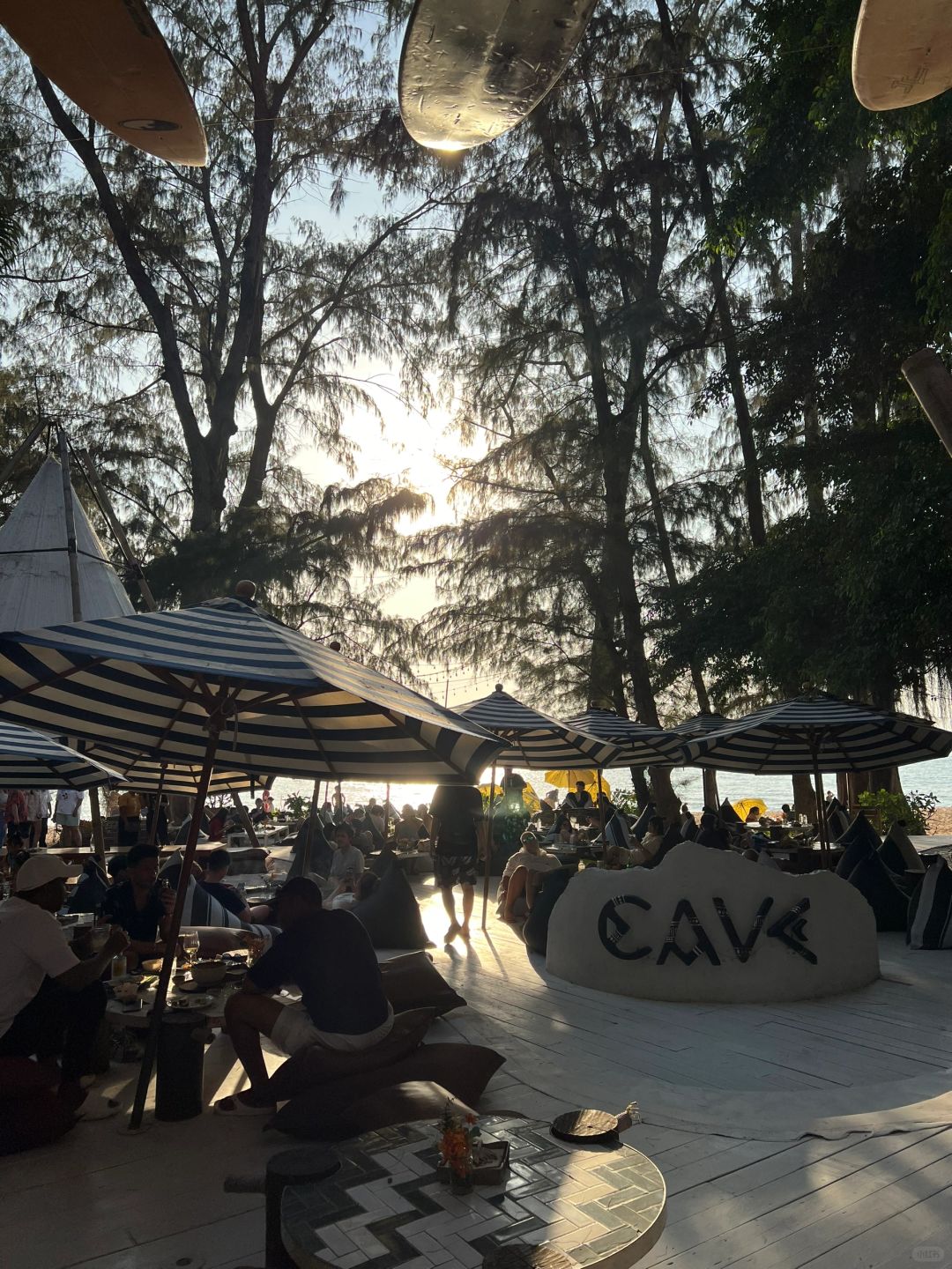 Pattaya-Cave Beach Club, the most beautiful sunset restaurant in Jomtien Beach, Pattaya, Thailand