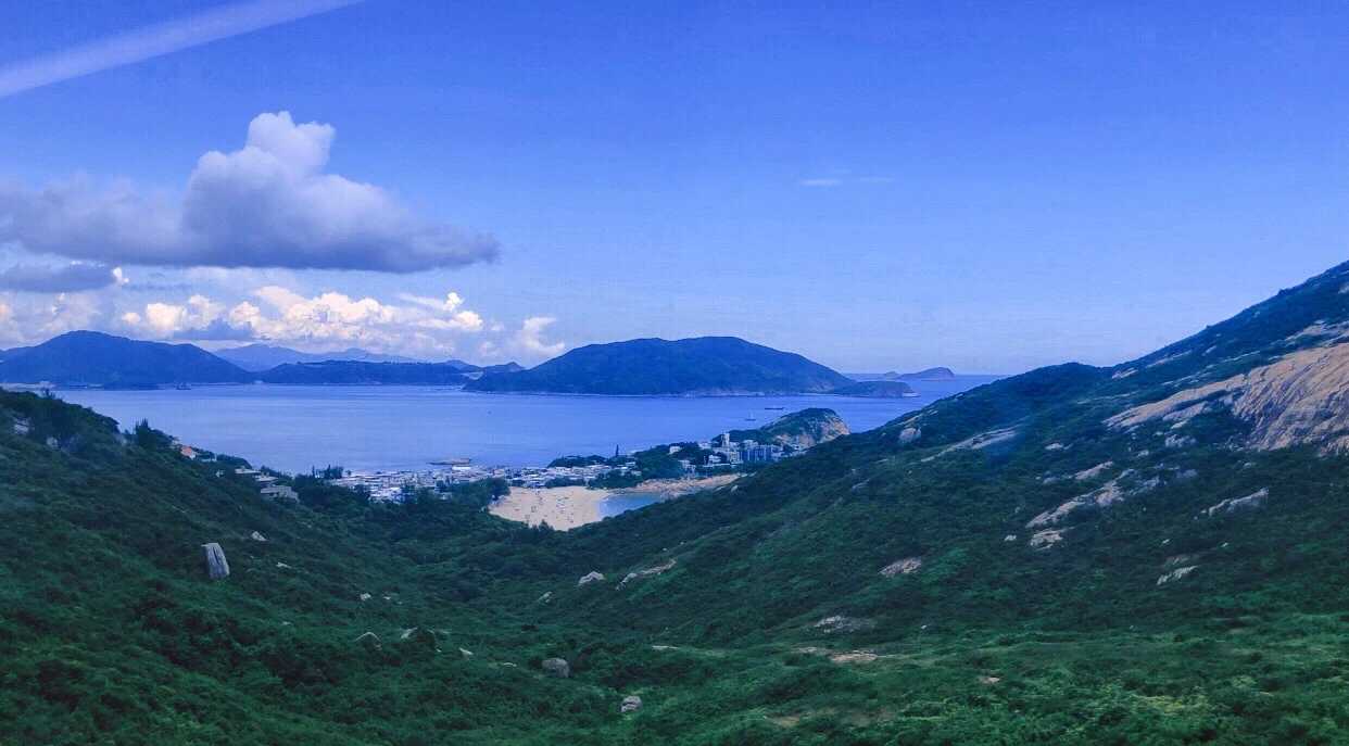 Hong kong-The beautiful coastline of Crab Cave in Shek O, Hong Kong, and the cape at the southern end of the sea