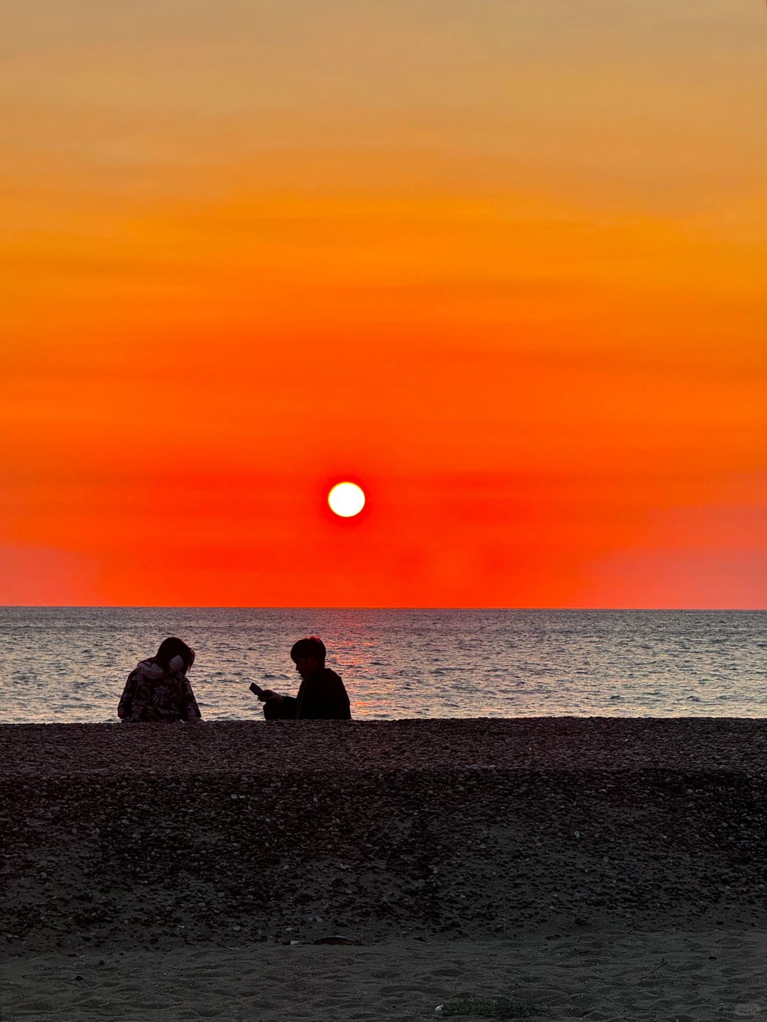 Pattaya-A person watching the beautiful sea sunset in Pattaya, impressionistic romance