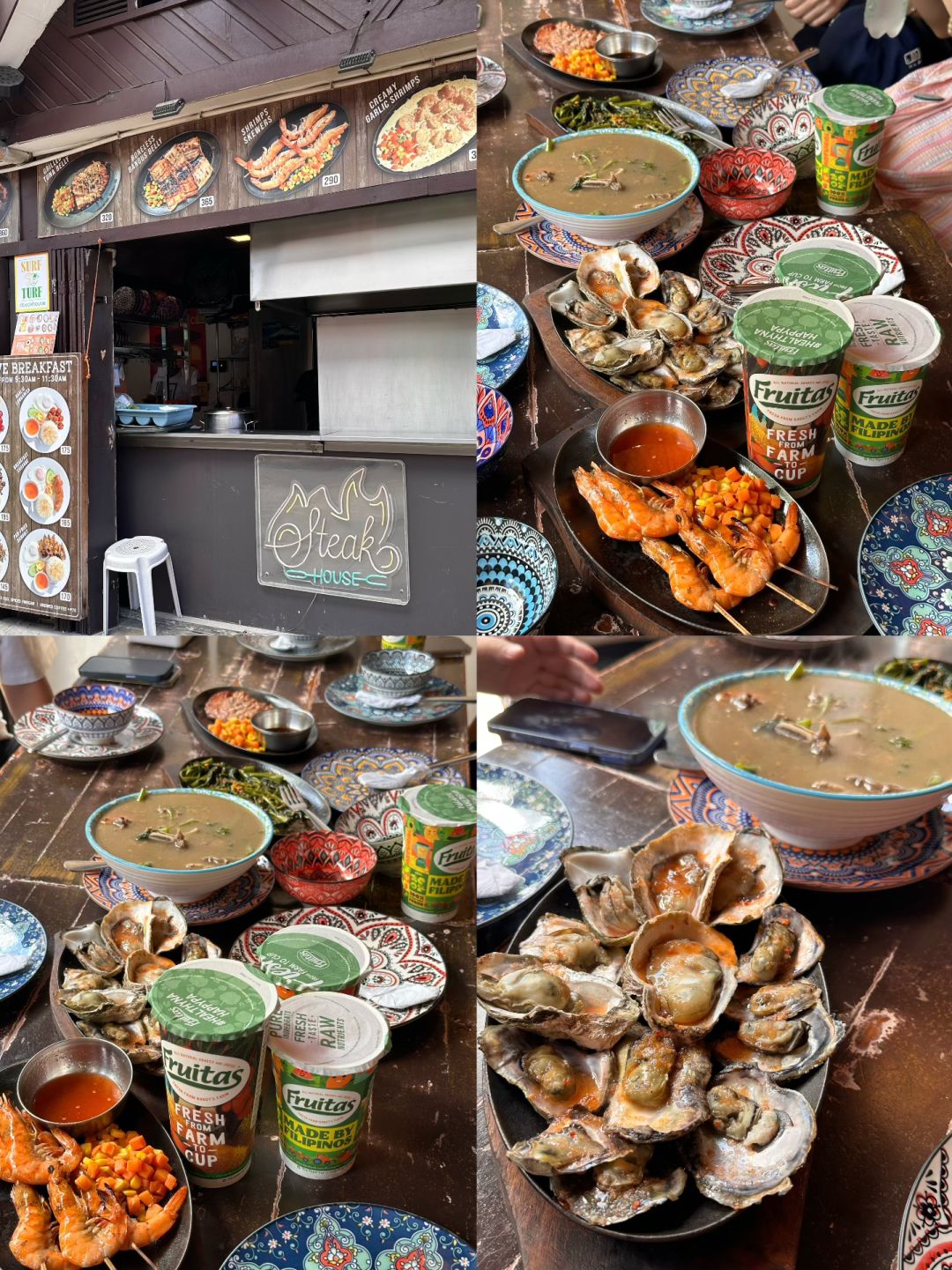 Boracay-Surf turf, Smoke, RedCrab, The sunny side cafe and Smooth cafe. Top 4 restaurants in Boracay