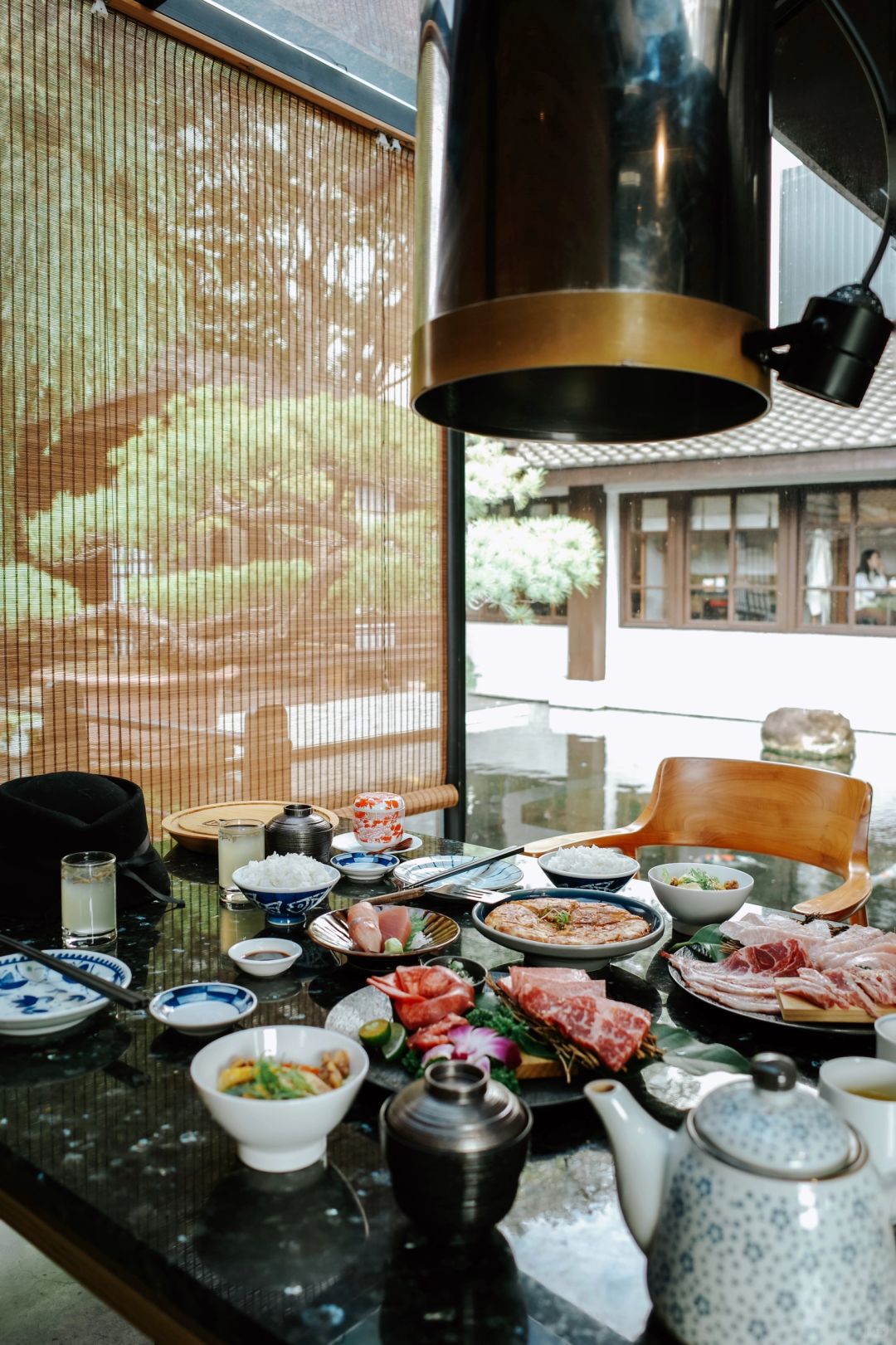 Taiwan-Taichung Takuya BBQ?, Japanese garden lake view architecture and decoration style