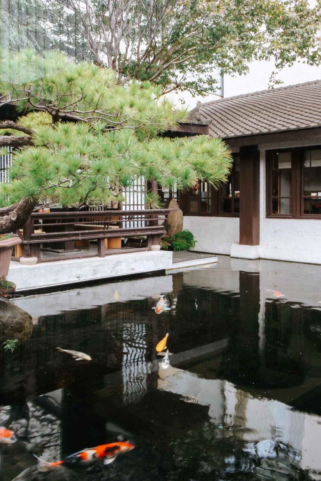 Taiwan-Taichung Takuya BBQ?, Japanese garden lake view architecture and decoration style