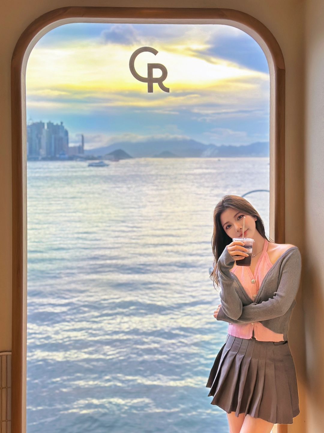 Hong kong-Cupping Room Coffee Roasters in Harbour City, ?Hong Kong, enjoy the sea and sunset