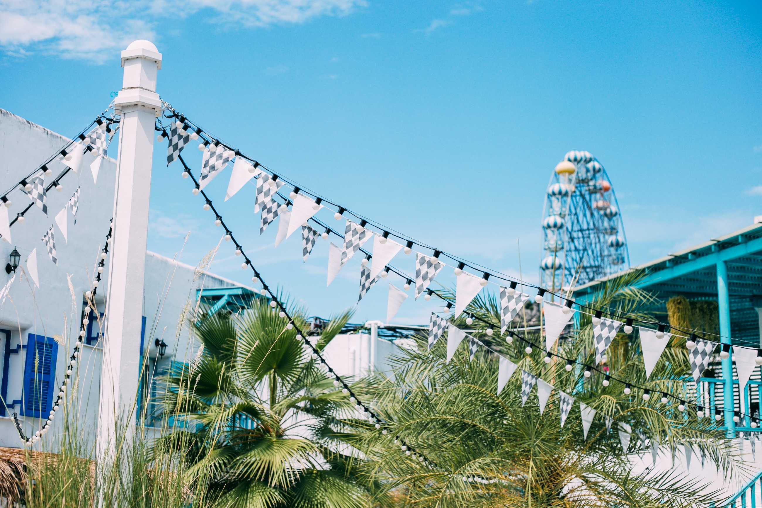 Hua Hin-Santorini Park in Hua Hin? is a themed amusement park with a blue and white house as its theme.