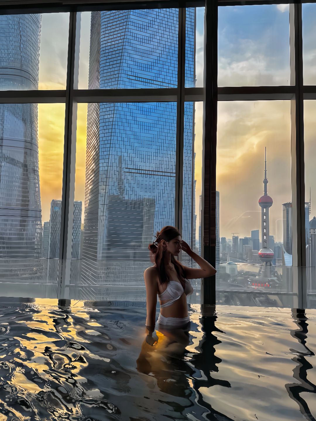 Shanghai/Hangzhou-The Regent Shanghai Pudong Hotel boasts one of the most beautiful swimming pools in Shanghai