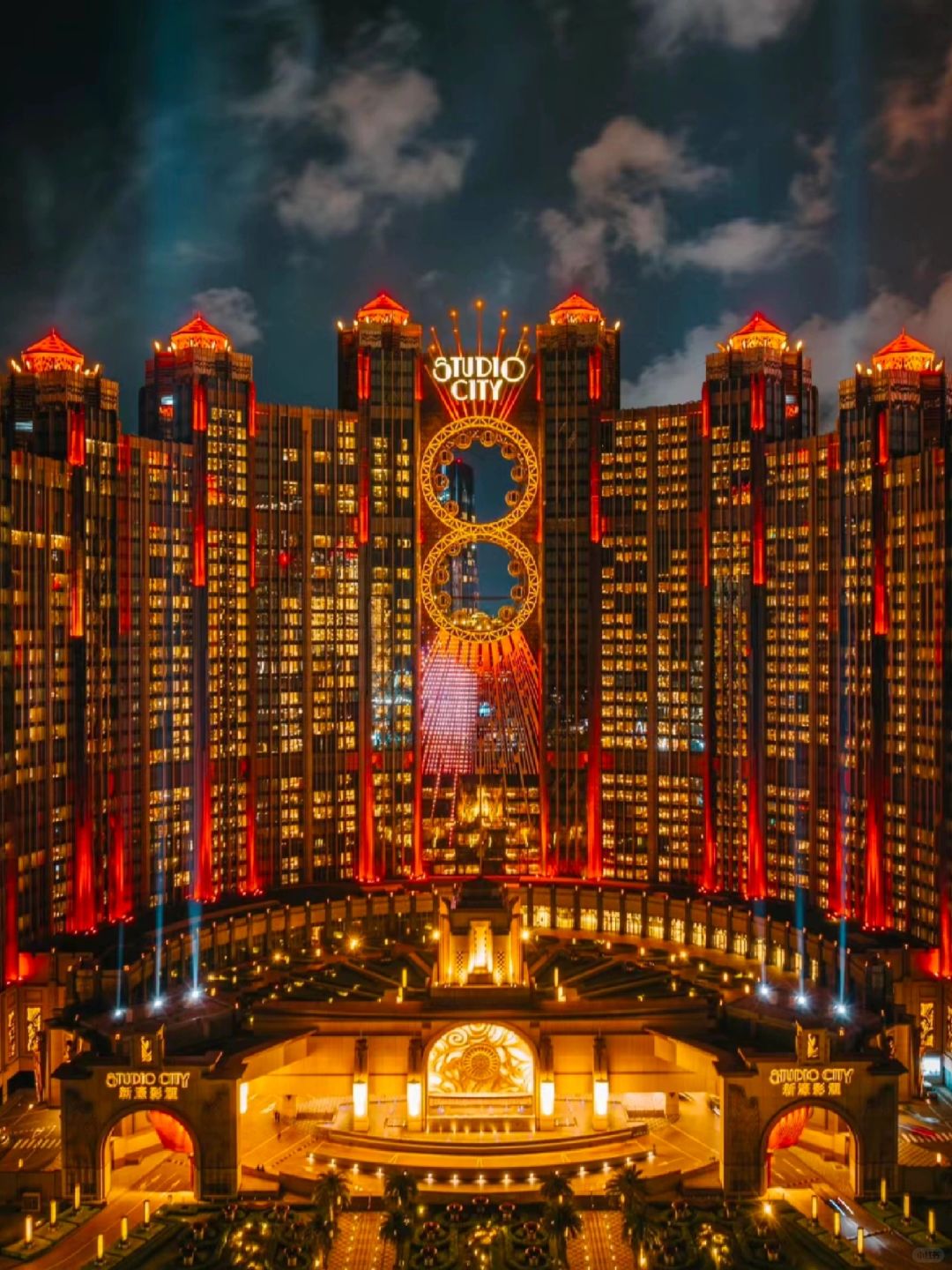 Macao-The Ferris wheel at Studio City Macau has yellow duck, Sanrio and Holle Kitty themed carriages