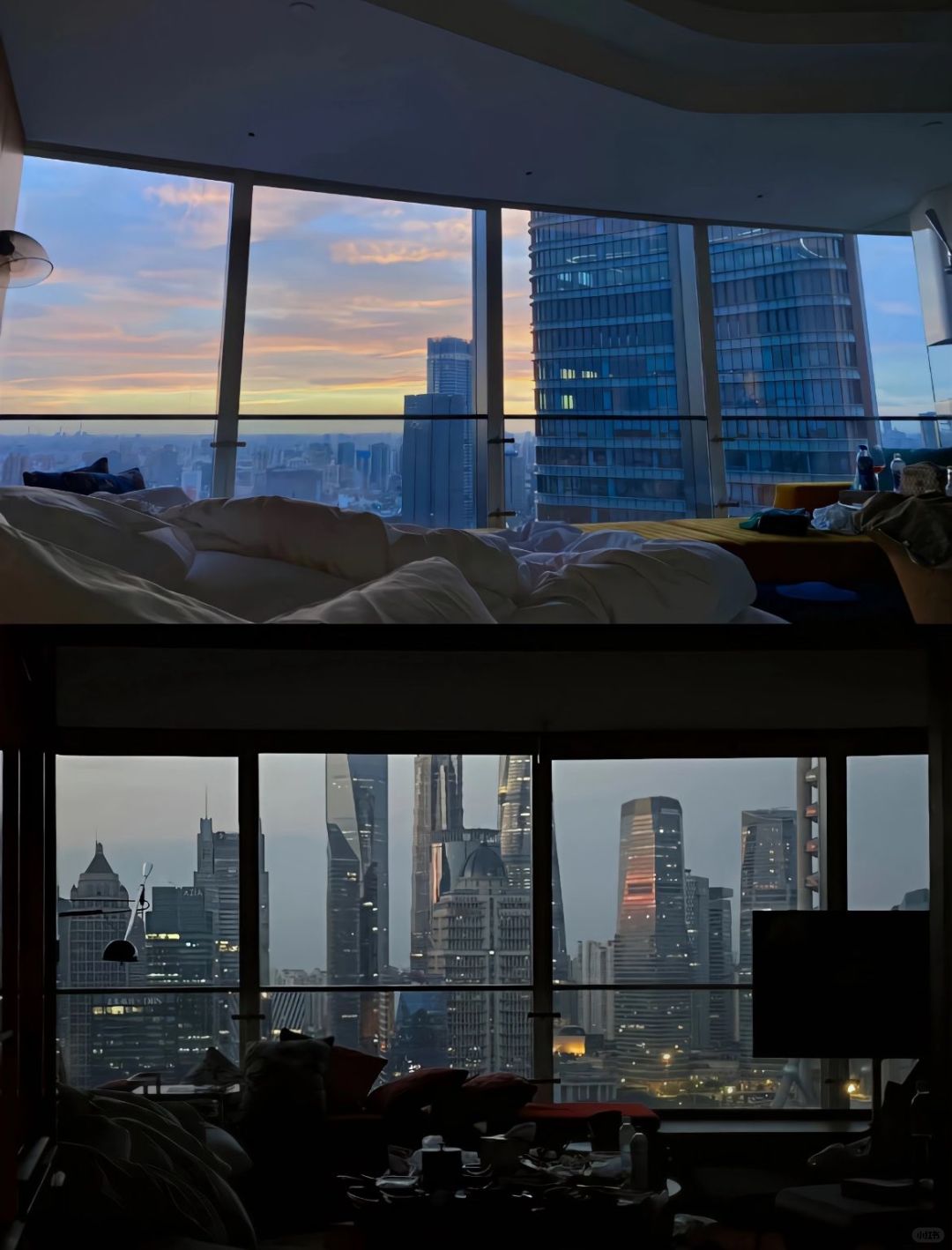 Shanghai/Hangzhou-W Hotel Shanghai, with large french window, can enjoy the beautiful scenery of Pujiang River!