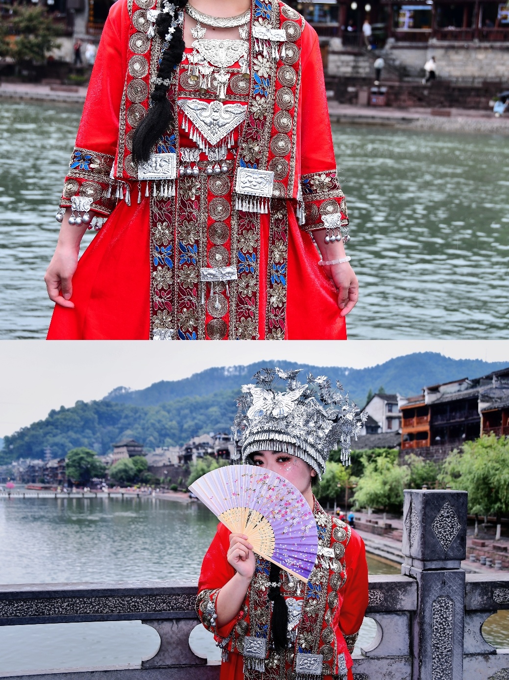 Changsha-Hunan Fenghuang Ancient City ， I finally saw the night view that I had been thinking about for a long time! The lights are bright and beautiful!