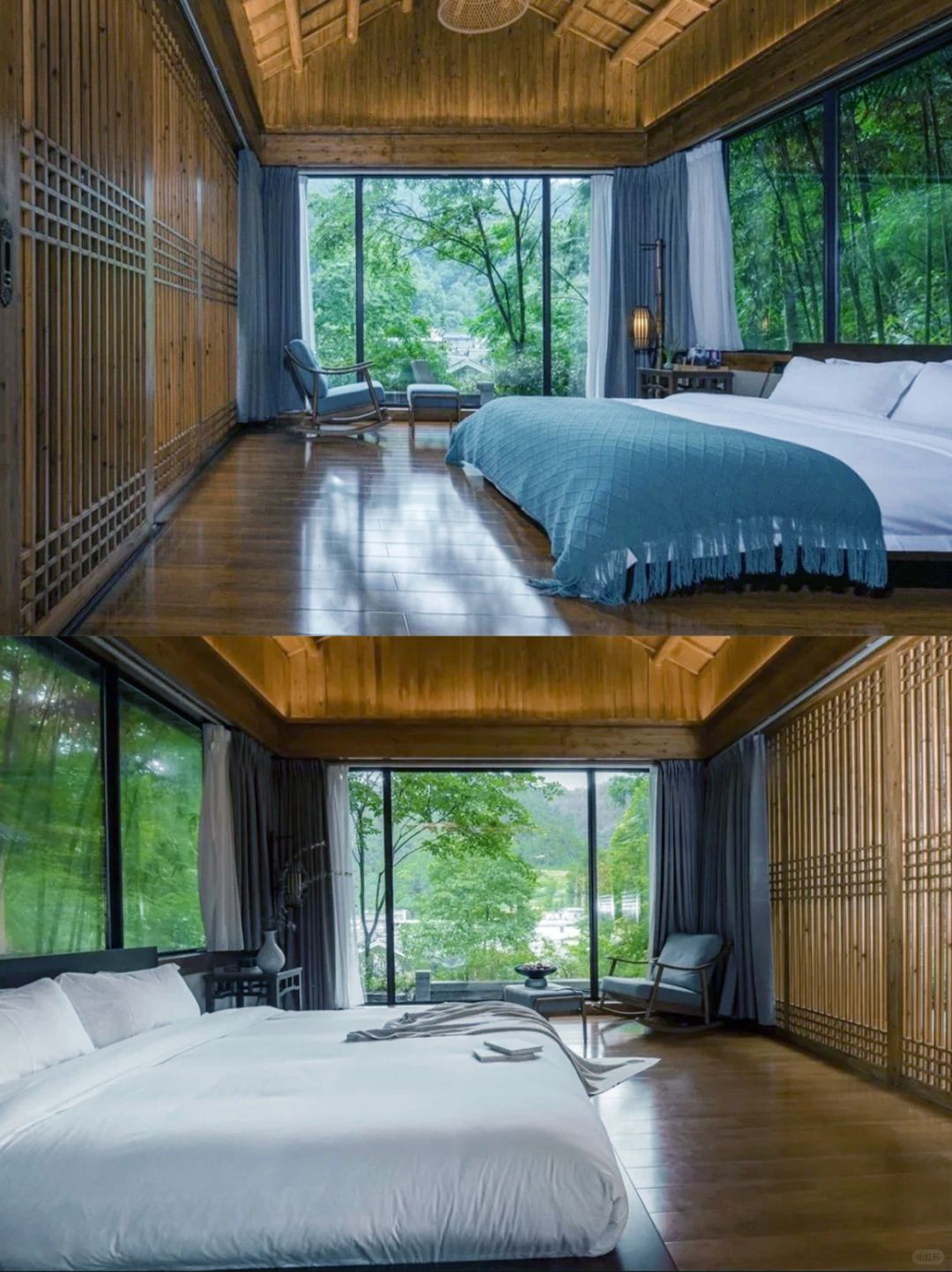 Changsha-Hunan Phoenix Xueqingji Hotel, a 360 degree panoramic french window allows you to enjoy the mountain scenery without any blind spots!