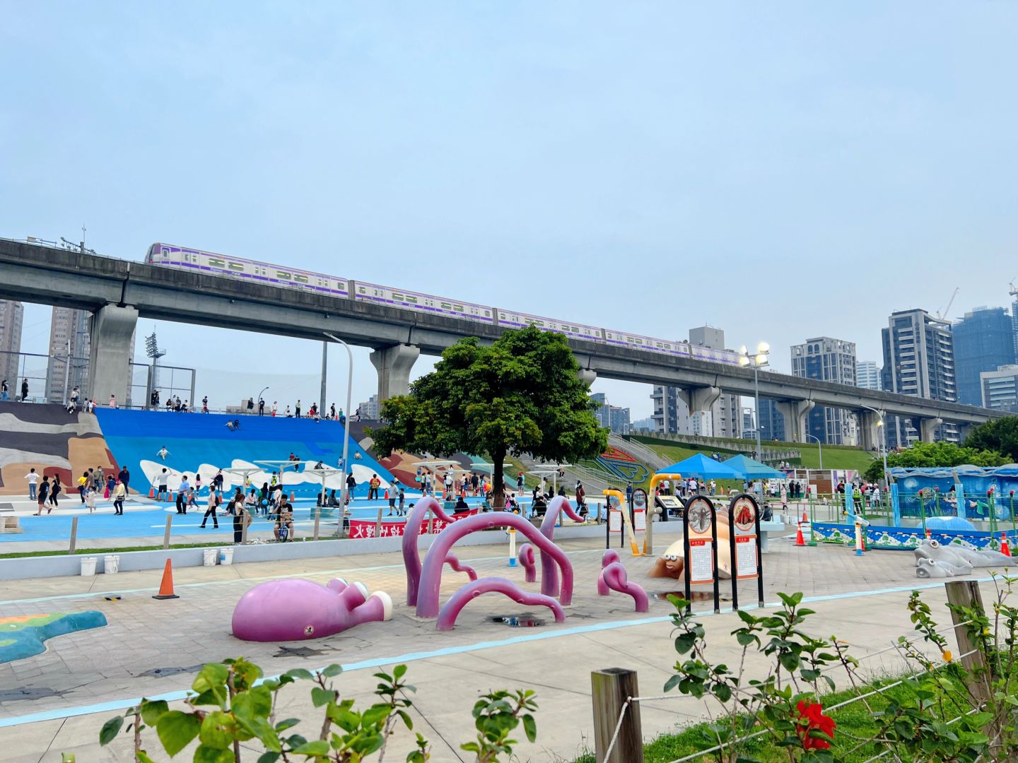 Taiwan-New Taipei City Metropolitan Park, Taiwan's largest all age inclusive embankment slide park.