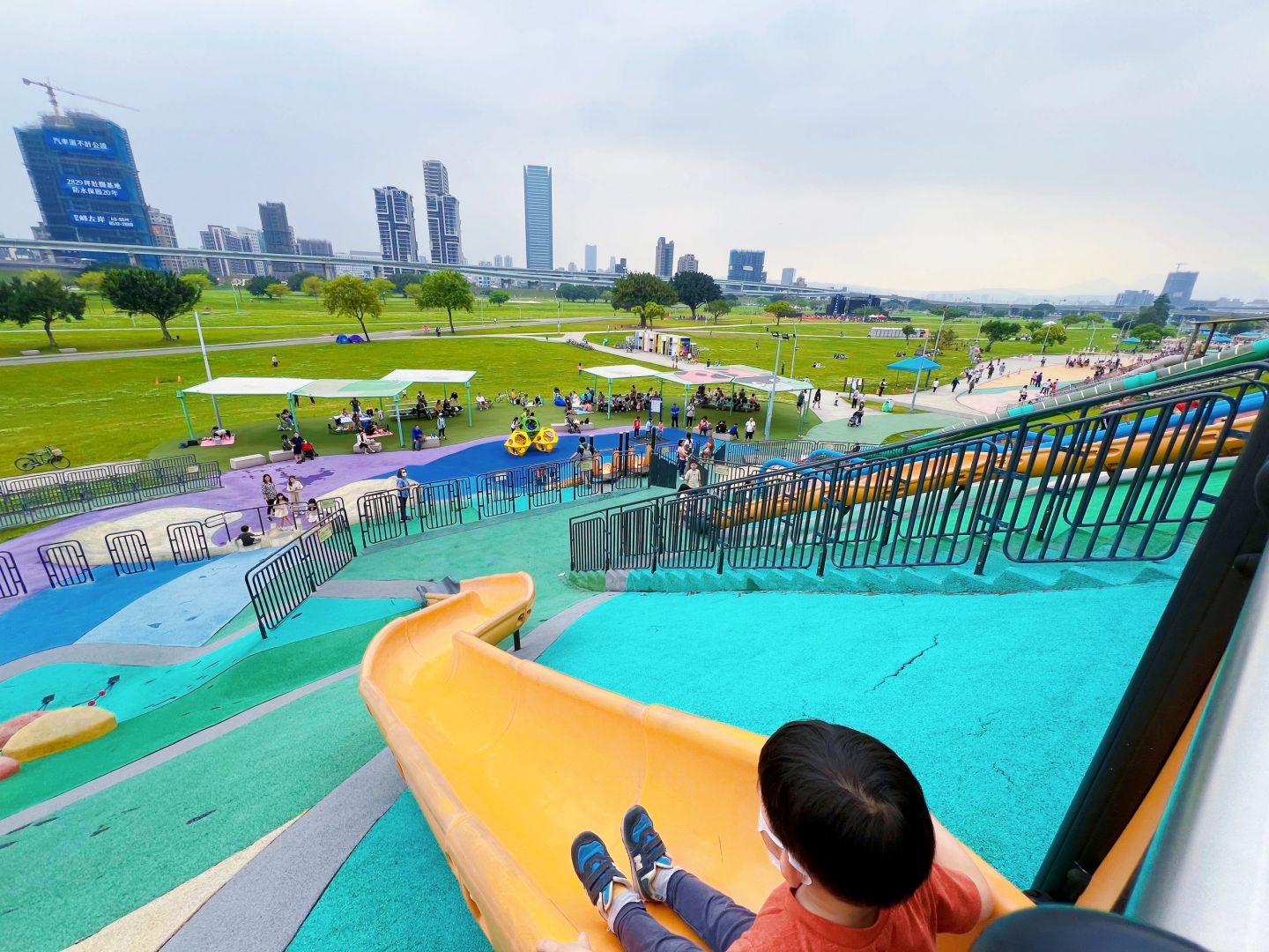 Taiwan-New Taipei City Metropolitan Park, Taiwan's largest all age inclusive embankment slide park.