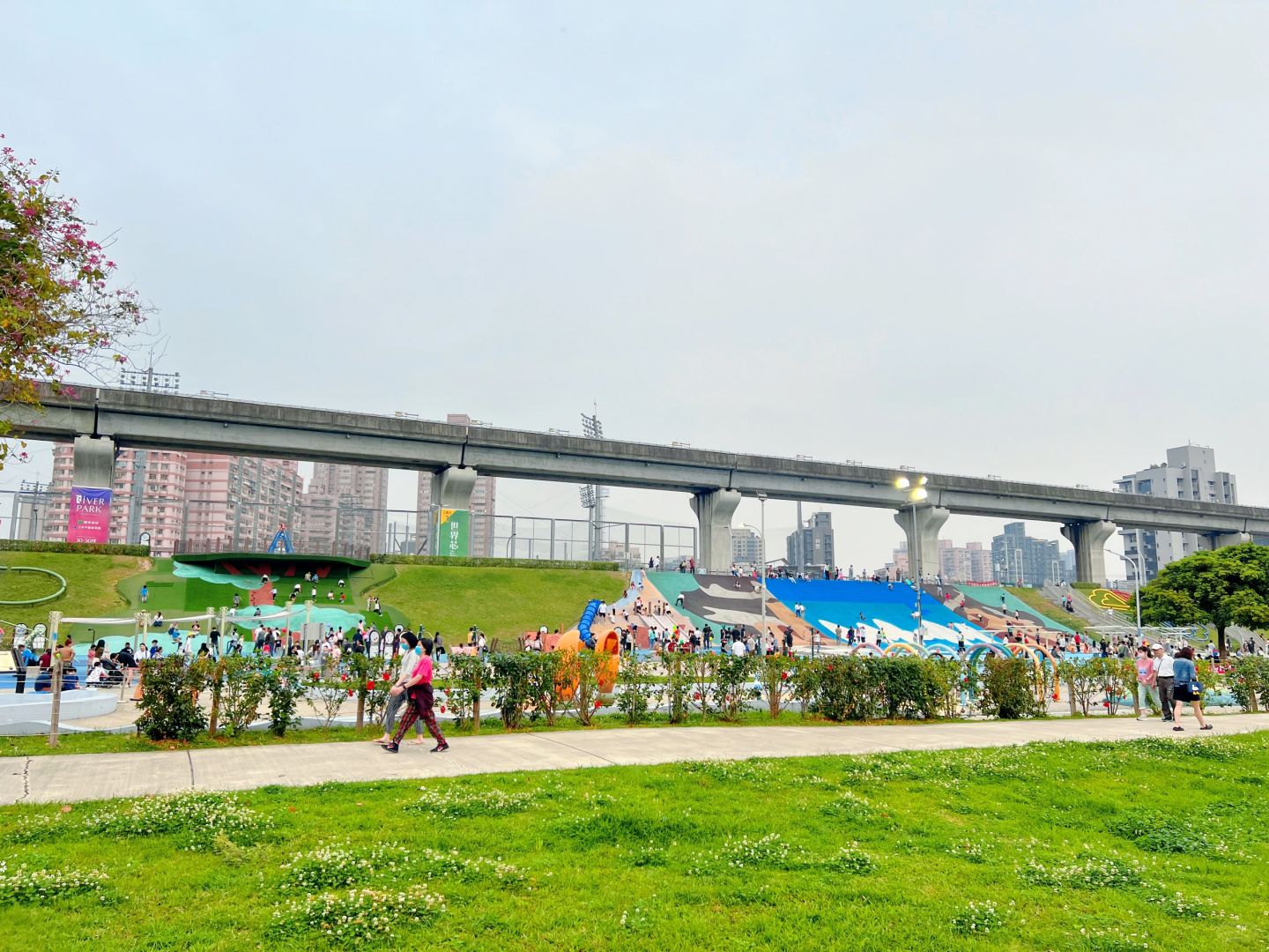 Taiwan-New Taipei City Metropolitan Park, Taiwan's largest all age inclusive embankment slide park.