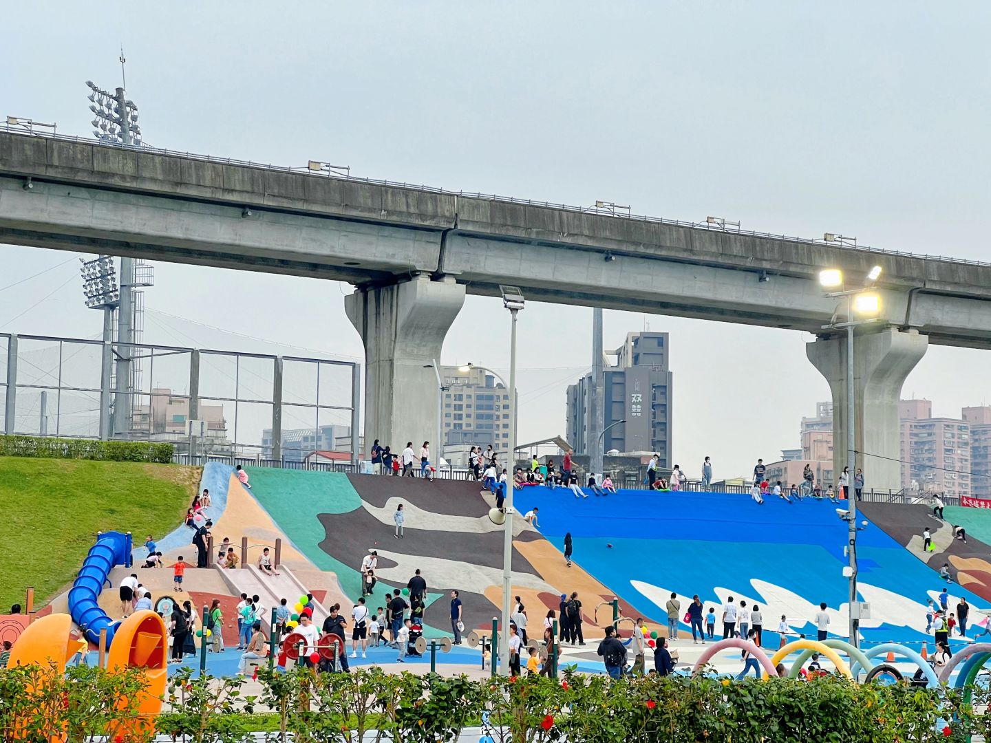 Taiwan-New Taipei City Metropolitan Park, Taiwan's largest all age inclusive embankment slide park.
