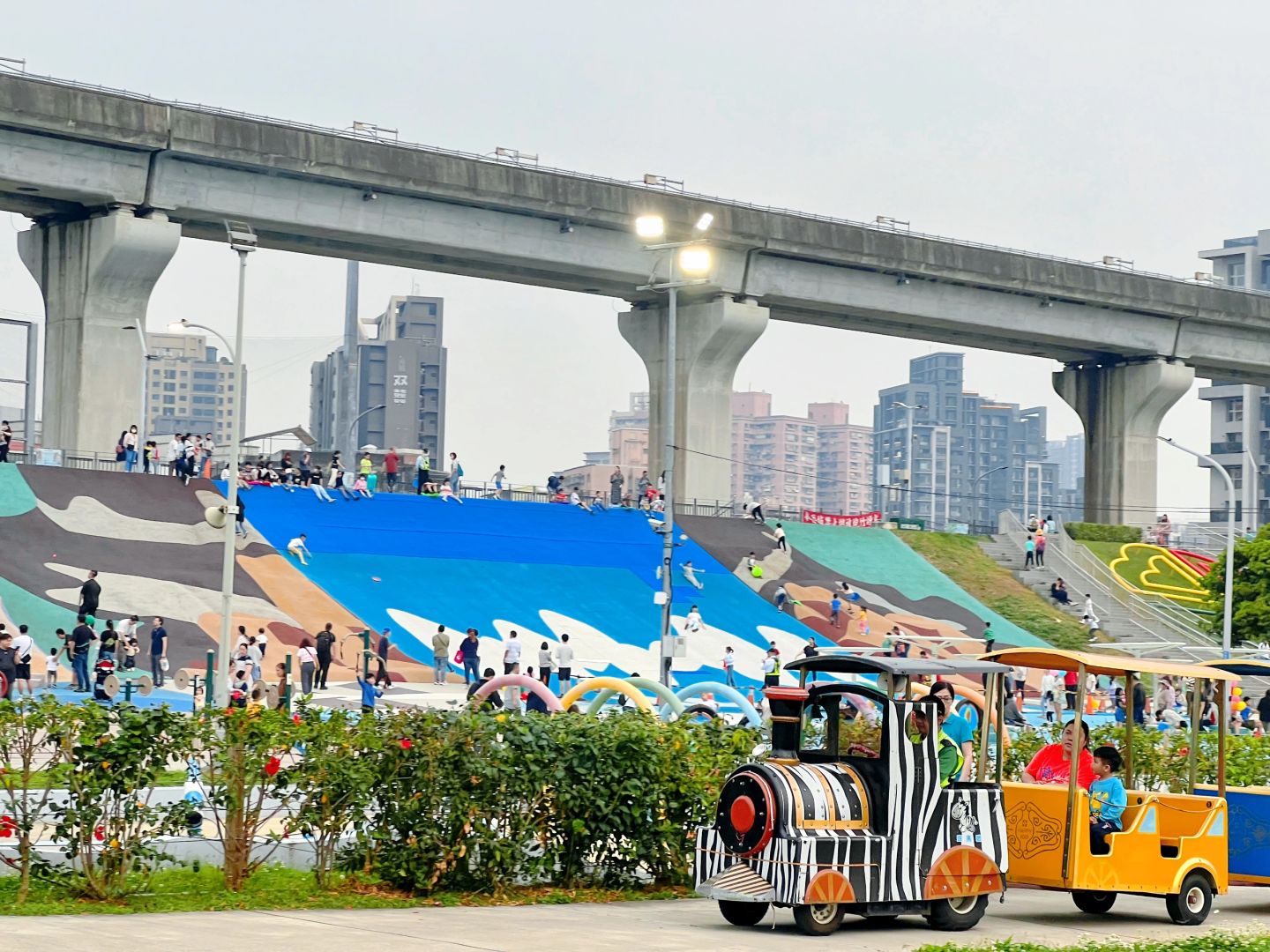 Taiwan-New Taipei City Metropolitan Park, Taiwan's largest all age inclusive embankment slide park.