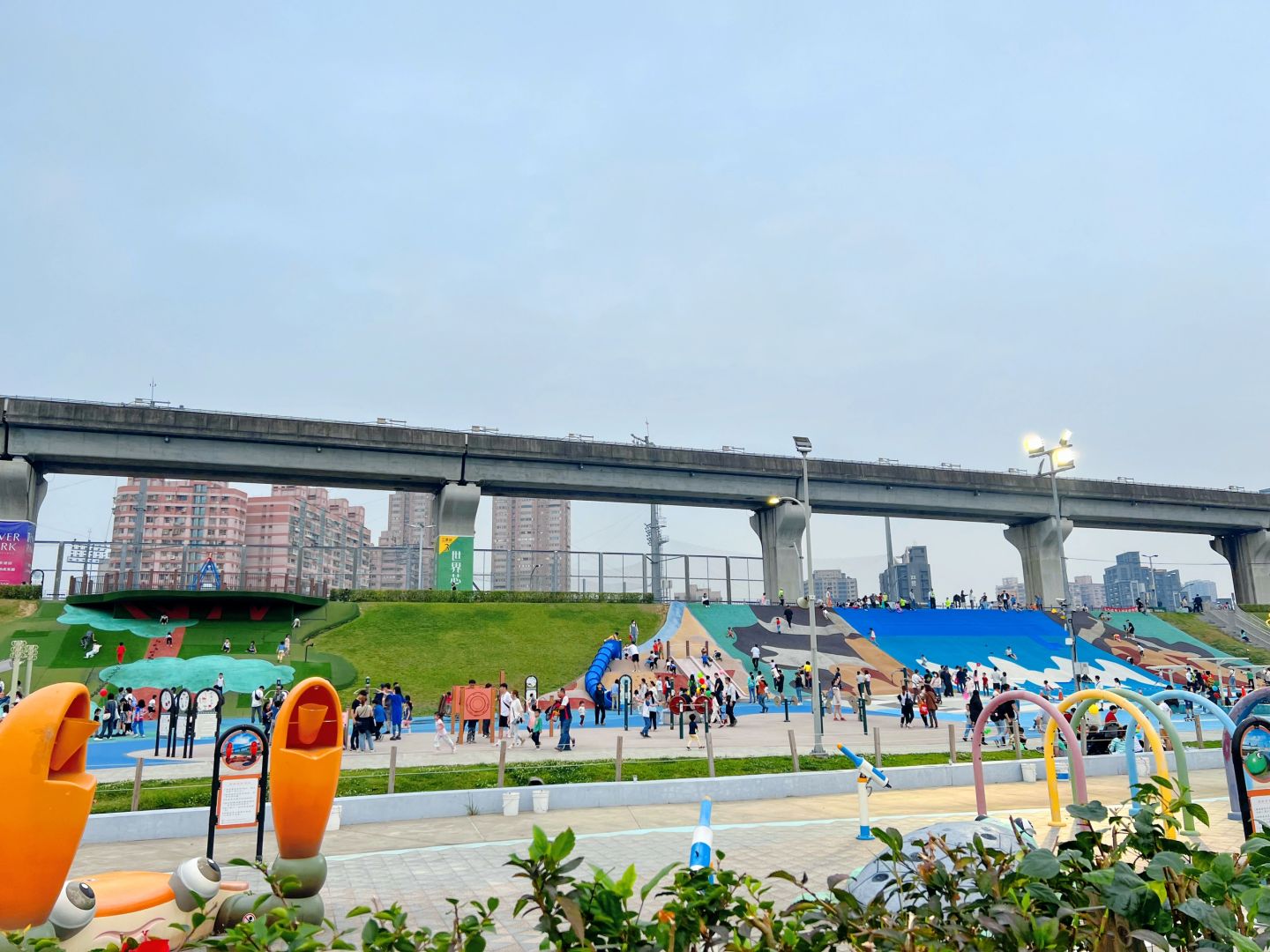 Taiwan-New Taipei City Metropolitan Park, Taiwan's largest all age inclusive embankment slide park.