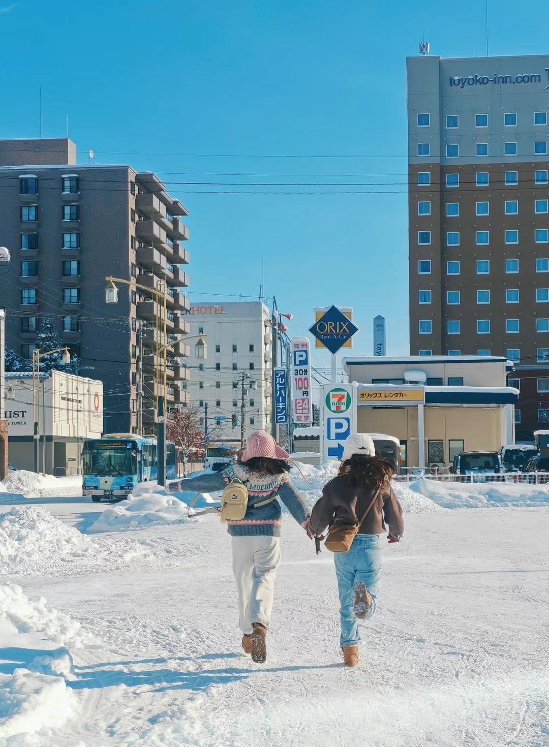Sapporo/Hokkaido-It was snowing heavily in Asahikawa Palace Park, ?and there was no one there
