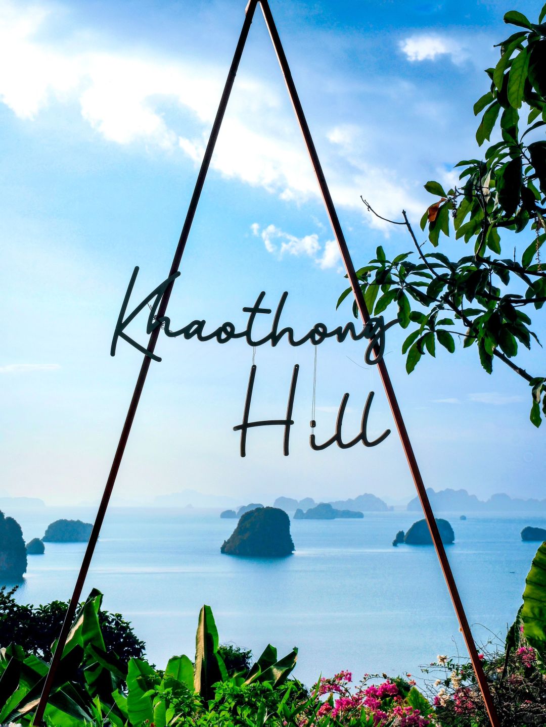Krabi-Khaothong Hill, Krabi karst sea view cliff cafe and restaurant, dining with a romantic view