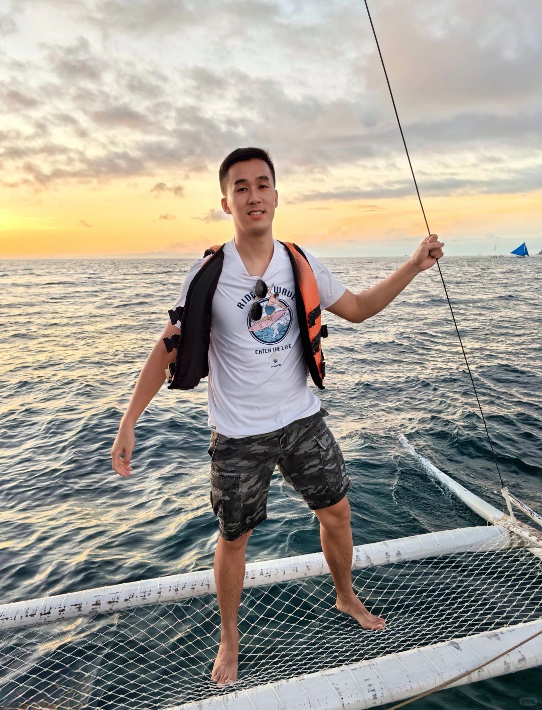 Boracay-The sunset sailing atmosphere Boracay great, embracing the sea and the feeling of freedom