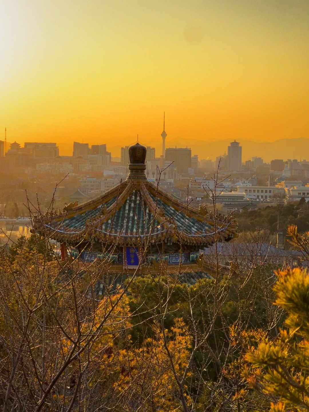 Beijing/Tianjin-When traveling to Beijing, China, don’t miss the stunning sunset at the Forbidden City.