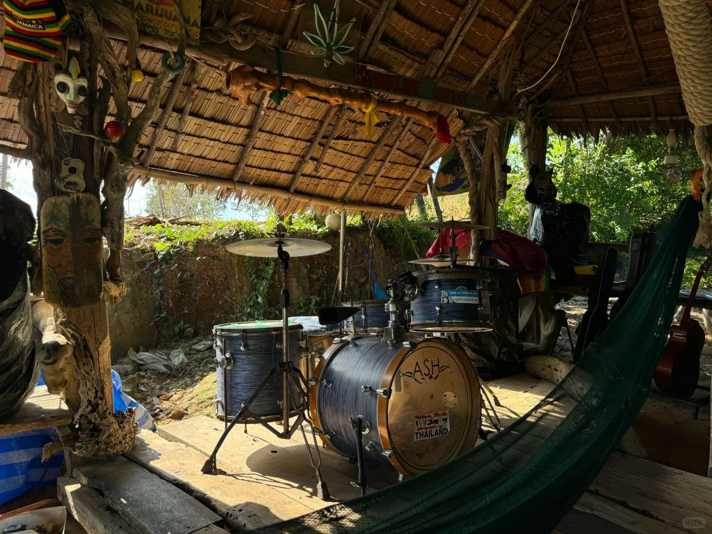Krabi-Rastafari Bar, a pure natural seaside music bar in Krabi, Thailand, with a bonfire party