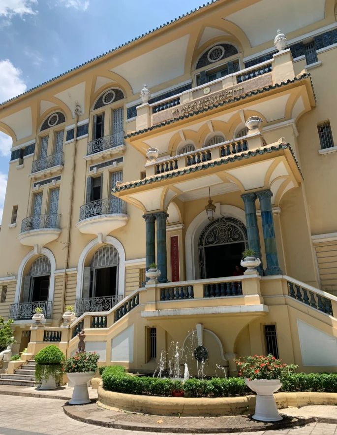Ho Chi Minh-Ho Chi Minh Museum of Fine Arts and Tiffany's colored window grilles all reflect the French architectural style