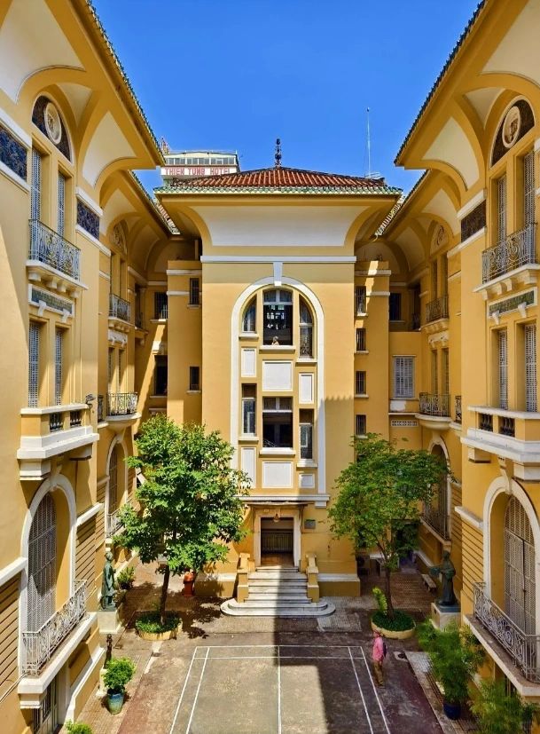Ho Chi Minh-Ho Chi Minh Museum of Fine Arts and Tiffany's colored window grilles all reflect the French architectural style