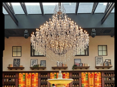 The Garden Osteria Italian restaurant in Jakarta, lighting gives each table a quiet atmosphere