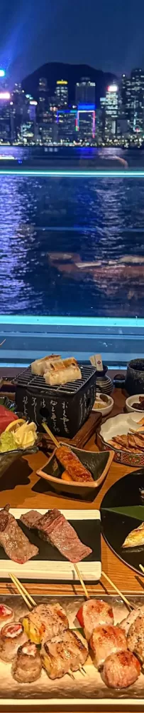 Harbour City SHIAWSSE charcoal grill, a Japanese izakaya with a close view of Victoria Harbour 幸匠烧