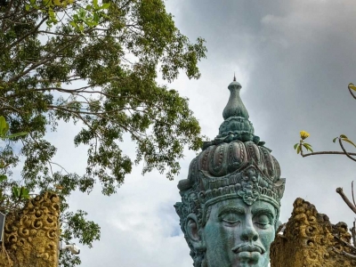 The giant statue of Vishnu in Garuda Wisnu Square in southern Bali, one of the main gods of Hinduism