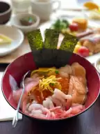 Vessel Inn Sapporo Nakajima Park Hotel, seafood rice for breakfast