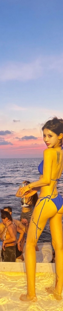 Yona Beach Club on the beach in Phuket, a bar and nightclub floating on the sea, where you can drink, dance and watch the sunset