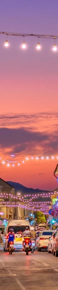 Walking tour in Phuket Town. Visit the weekend night market, Rose Wall Cafe and Tiffany Blue House