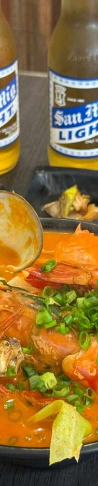 Jolibee restaurant in Boracay, Philippines, taste delicious tomato, lobster and vegetables